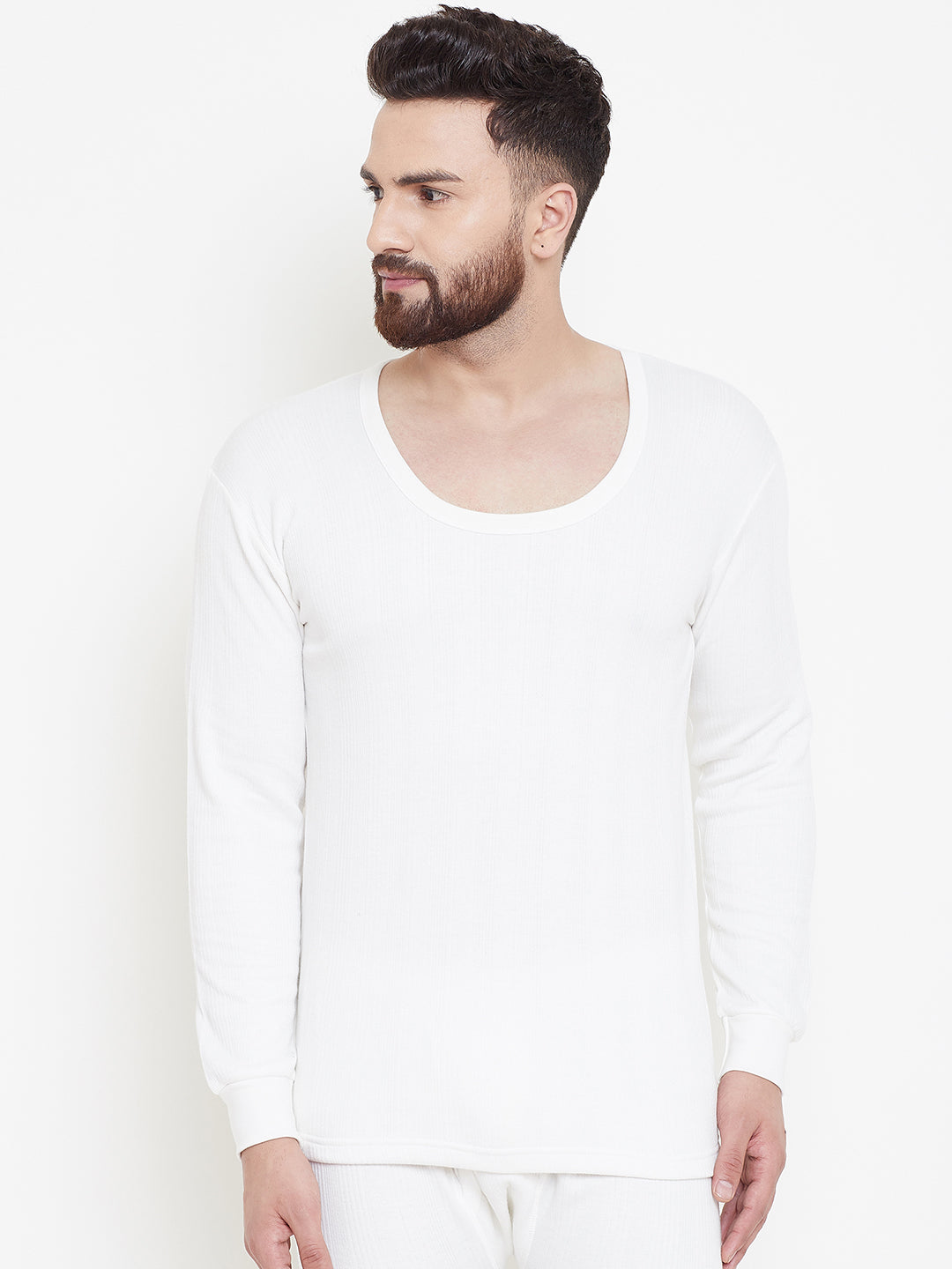 Zimfit Men's White Full Sleeves Thermal Top whitemoon.in