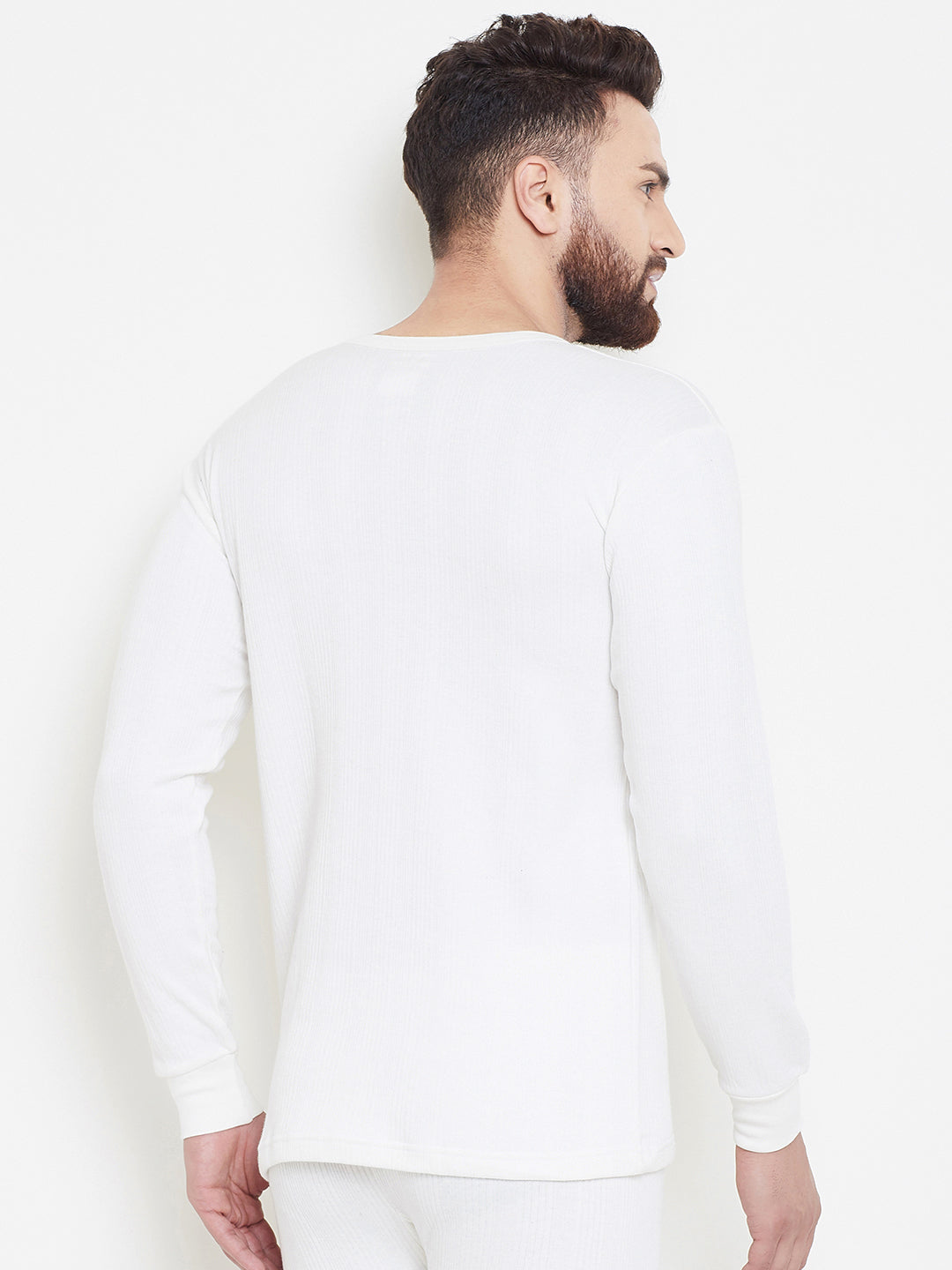 Zimfit Men's White Full Sleeves Thermal Top whitemoon.in