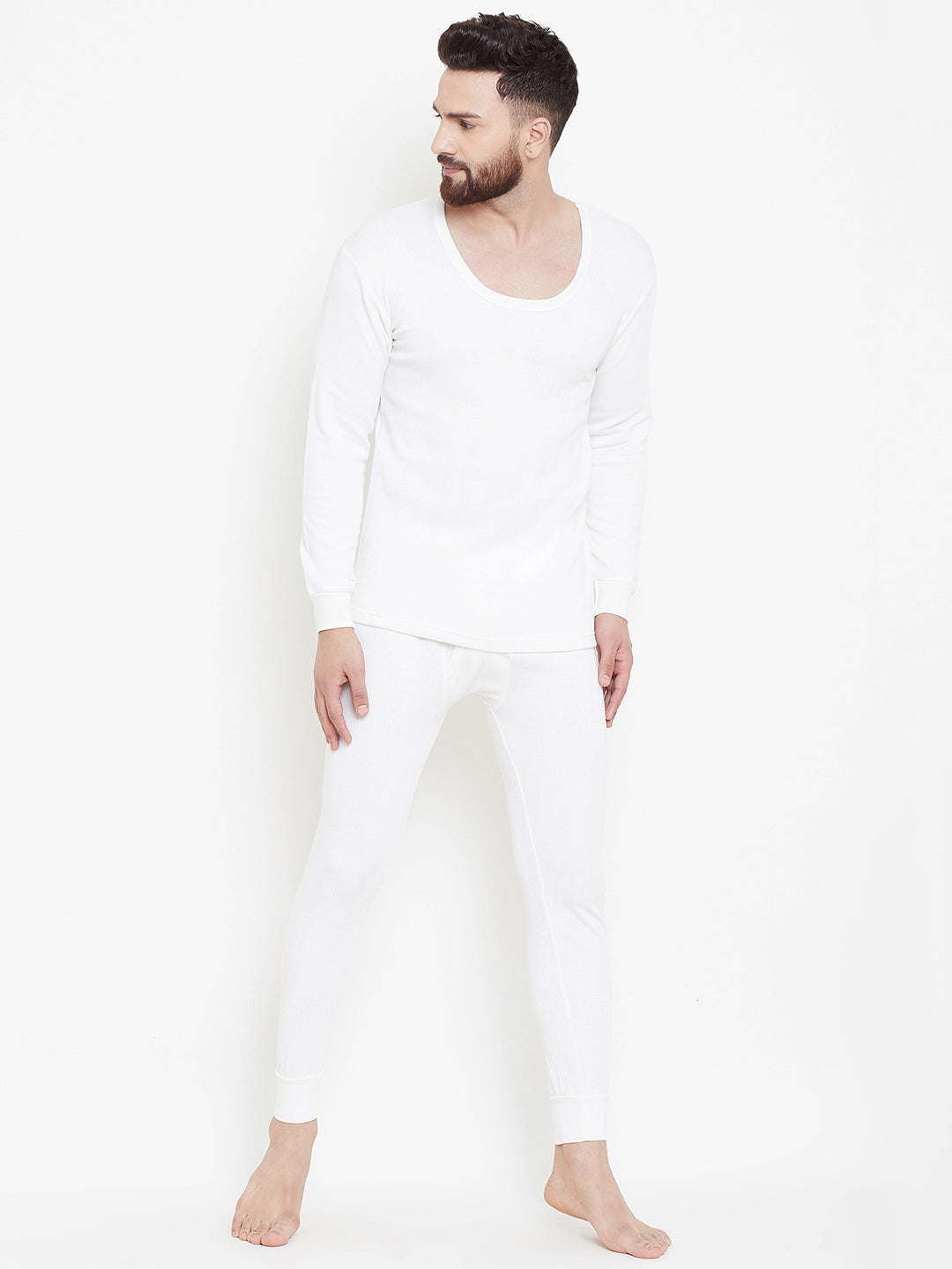 Zimfit Men's White Full Sleeves Thermal Top whitemoon.in