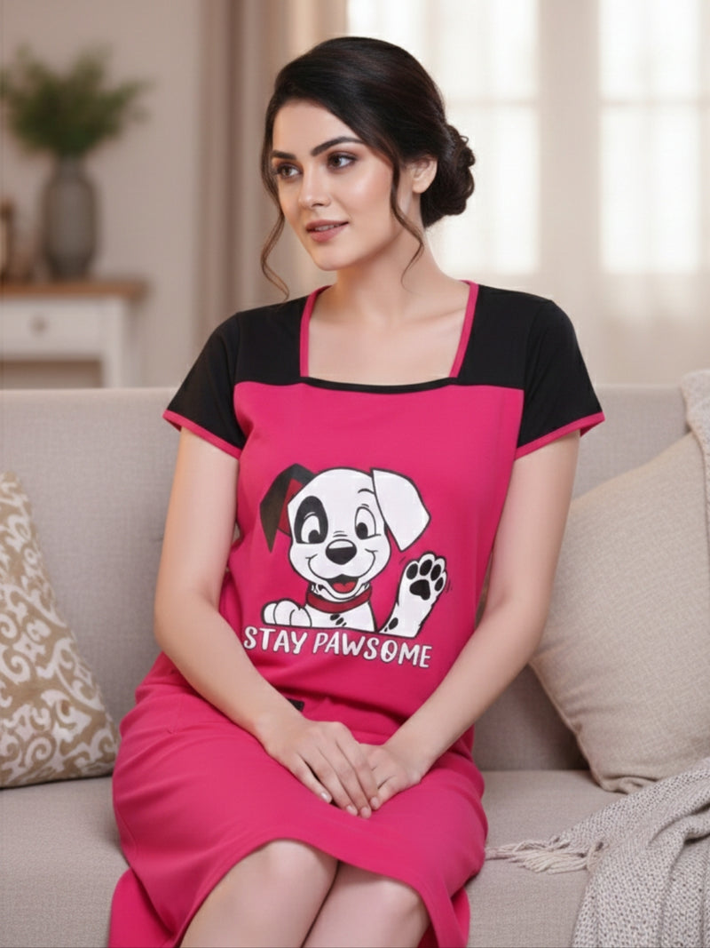 Comfort Night Wear Series Printed Night Dress