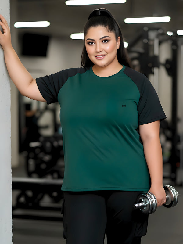 Momentum Series Plus Size Color Blocked Gym Tshirt