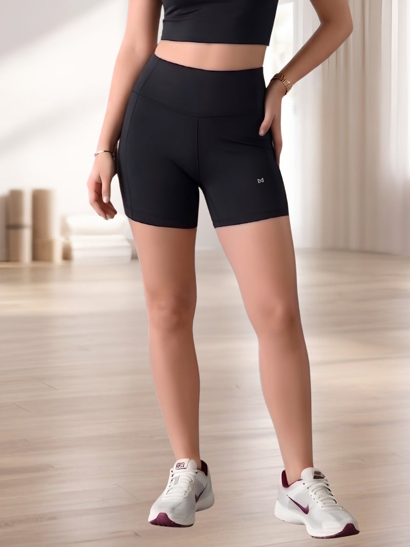 White Moon Ultra Momentum Series High Waist Black Shorts