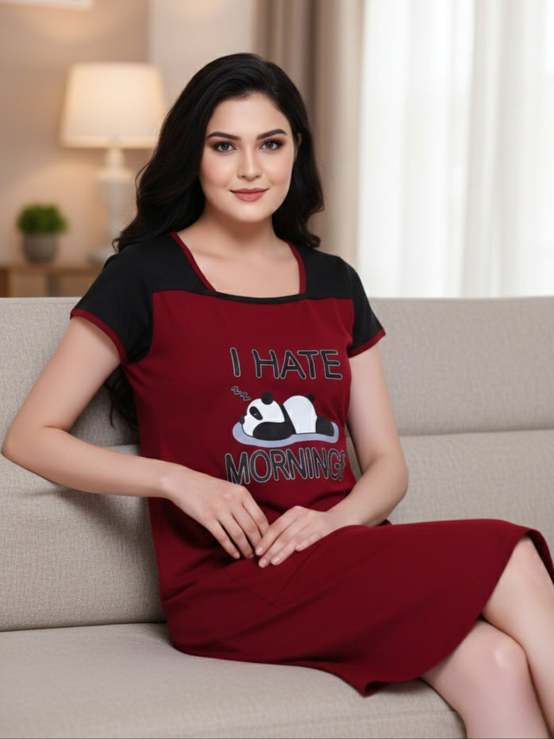 Comfort Night Wear Series Printed Night Dress