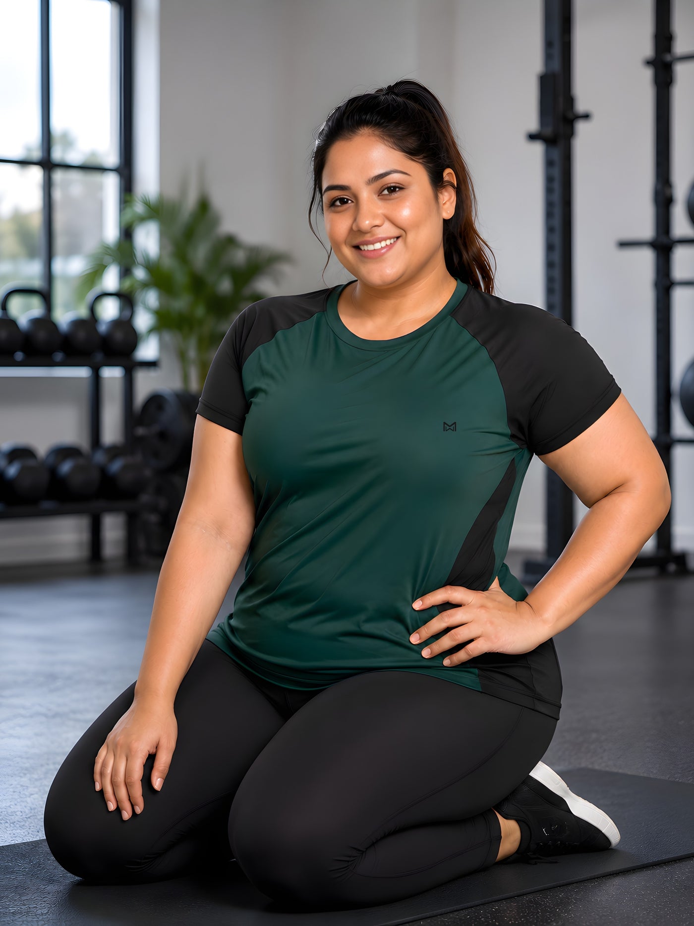 Momentum Series Plus Size Color Blocked Gym Performance Tshirt - Complete the look