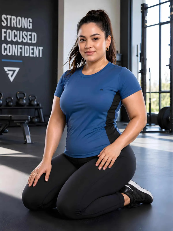 Momentum Series Plus Size Color Blocked Gym Performance Tshirt