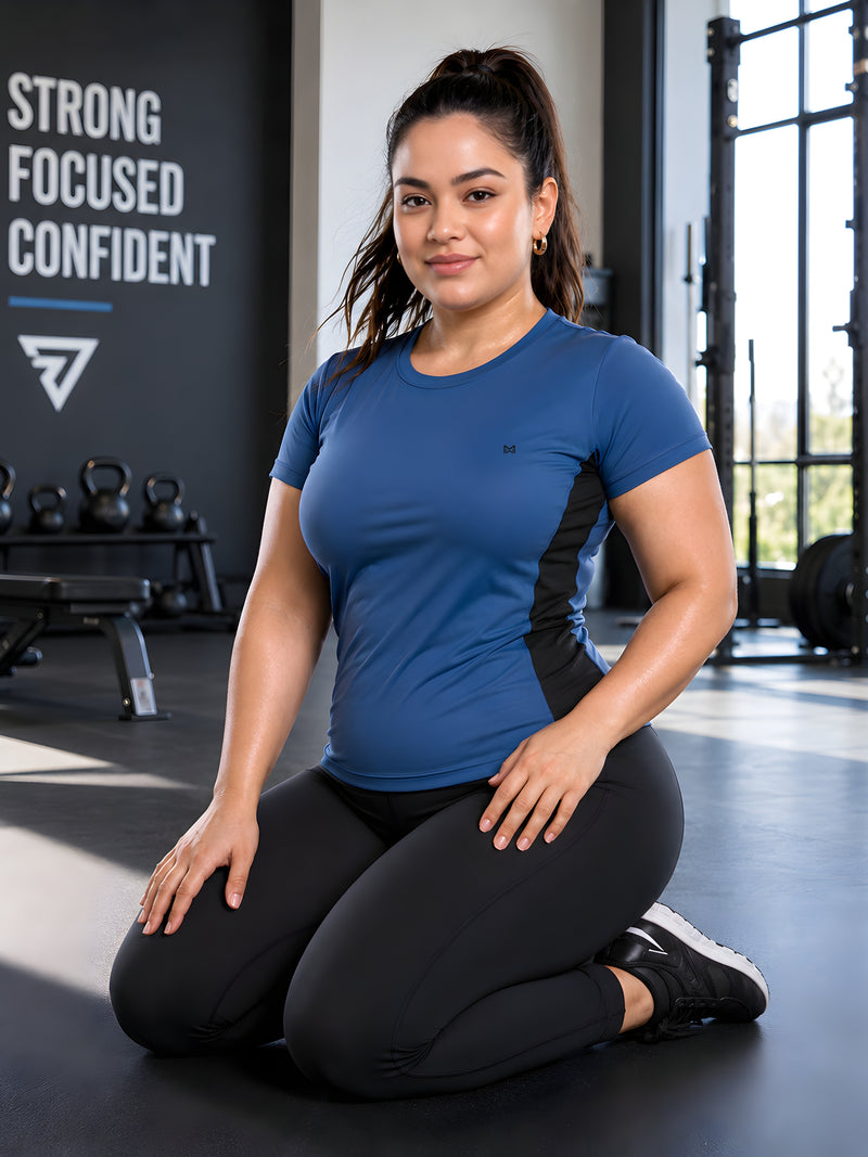 Momentum Series Plus Size Color Blocked Gym Performance Tshirt