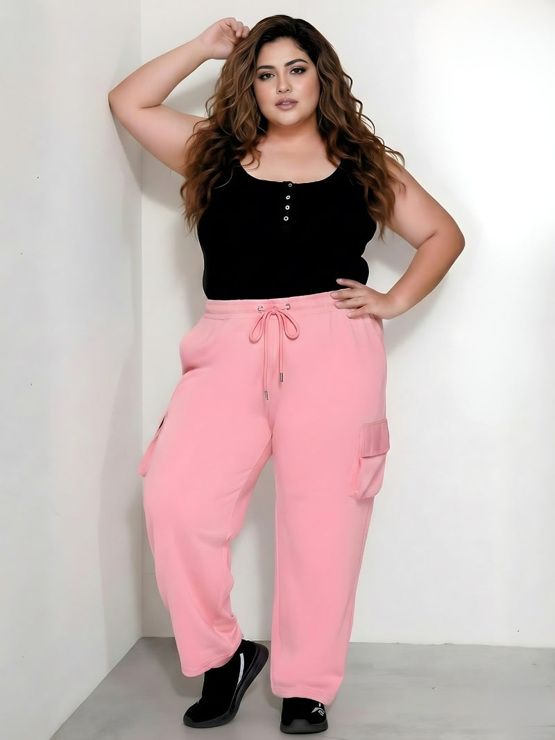 Functional 4 Pockets Cargo Plus Size Pants