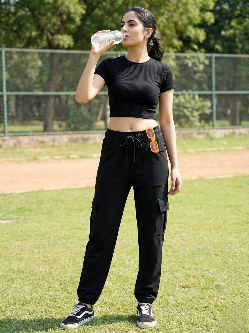 Functional 4 Pockets Tapered Cargo Track Pants