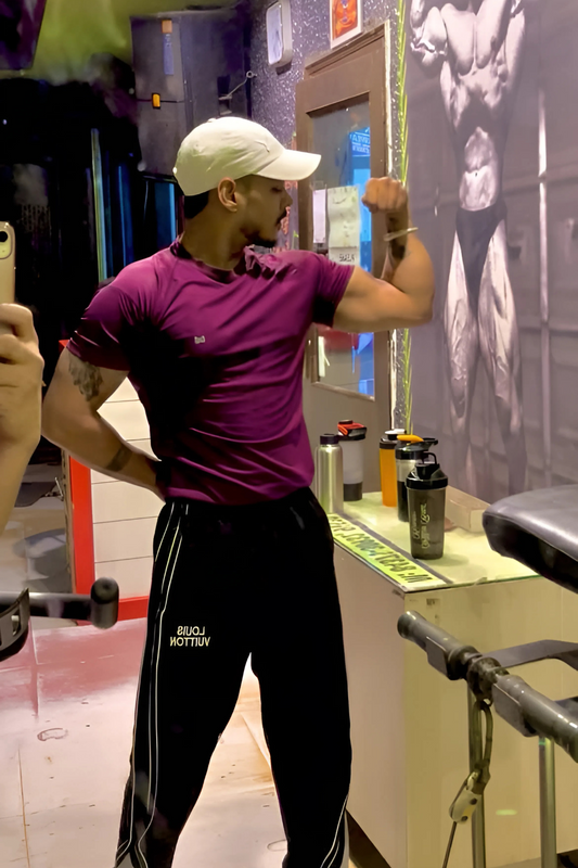 White Moon Gym T Shirt for Men Workout (Maroon)