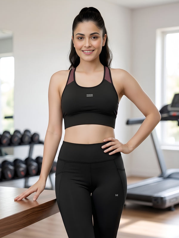 White Moon Ultra Momentum Series Black Sports Bra