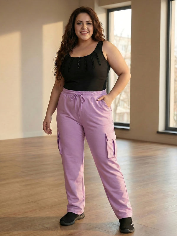 Functional 4 Pockets Cargo Plus Size Pants