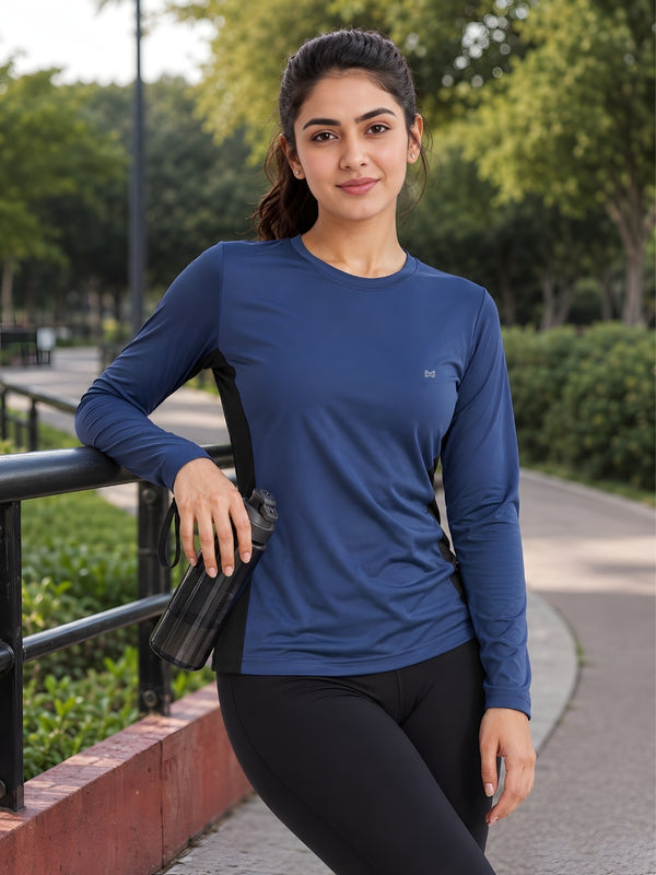 Momentum Series Color Blocked Full Sleeves Gym Performance Tshirt