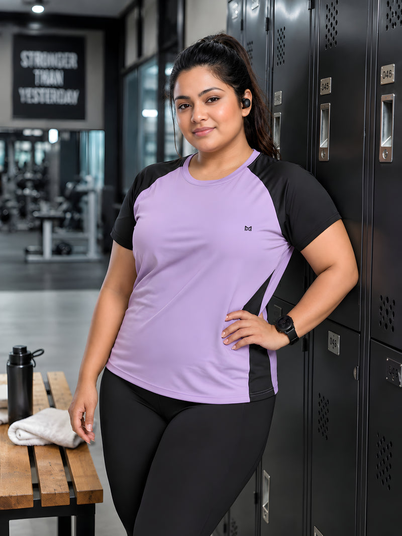 Momentum Series Plus Size Color Blocked Gym Performance Tshirt