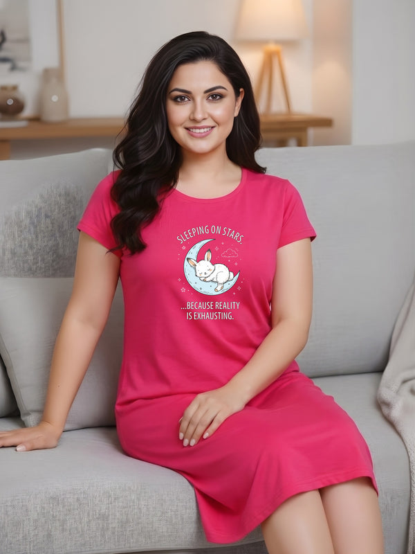 Comfort Night Wear Series Printed Night Dress