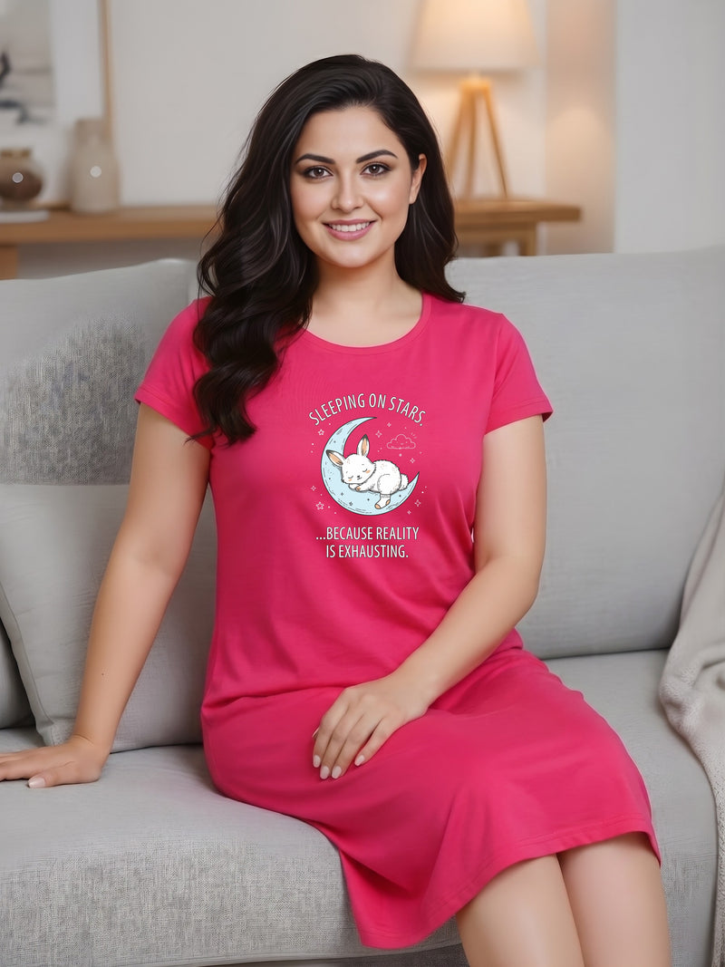 Comfort Night Wear Series Printed Night Dress