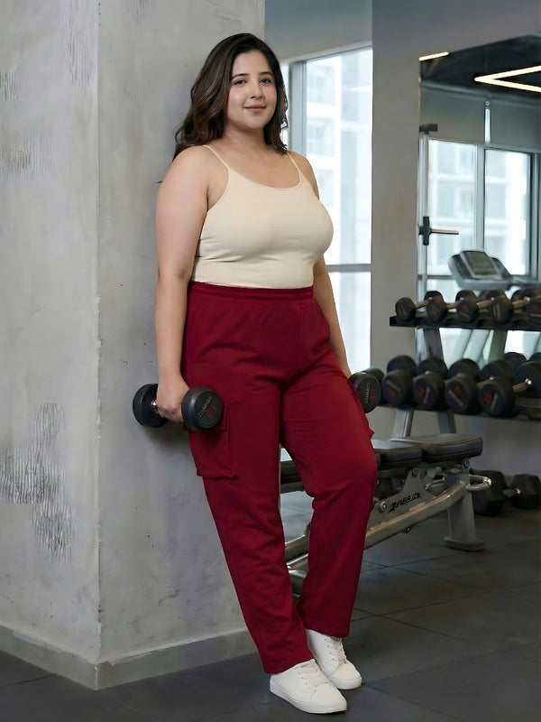 Functional 4 Pockets Cargo Plus Size Pants