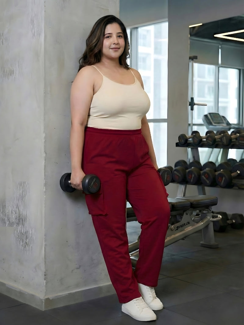 Functional 4 Pockets Cargo Plus Size Pants