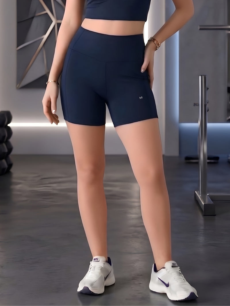 White Moon Ultra Momentum Series High Waist Navy Shorts