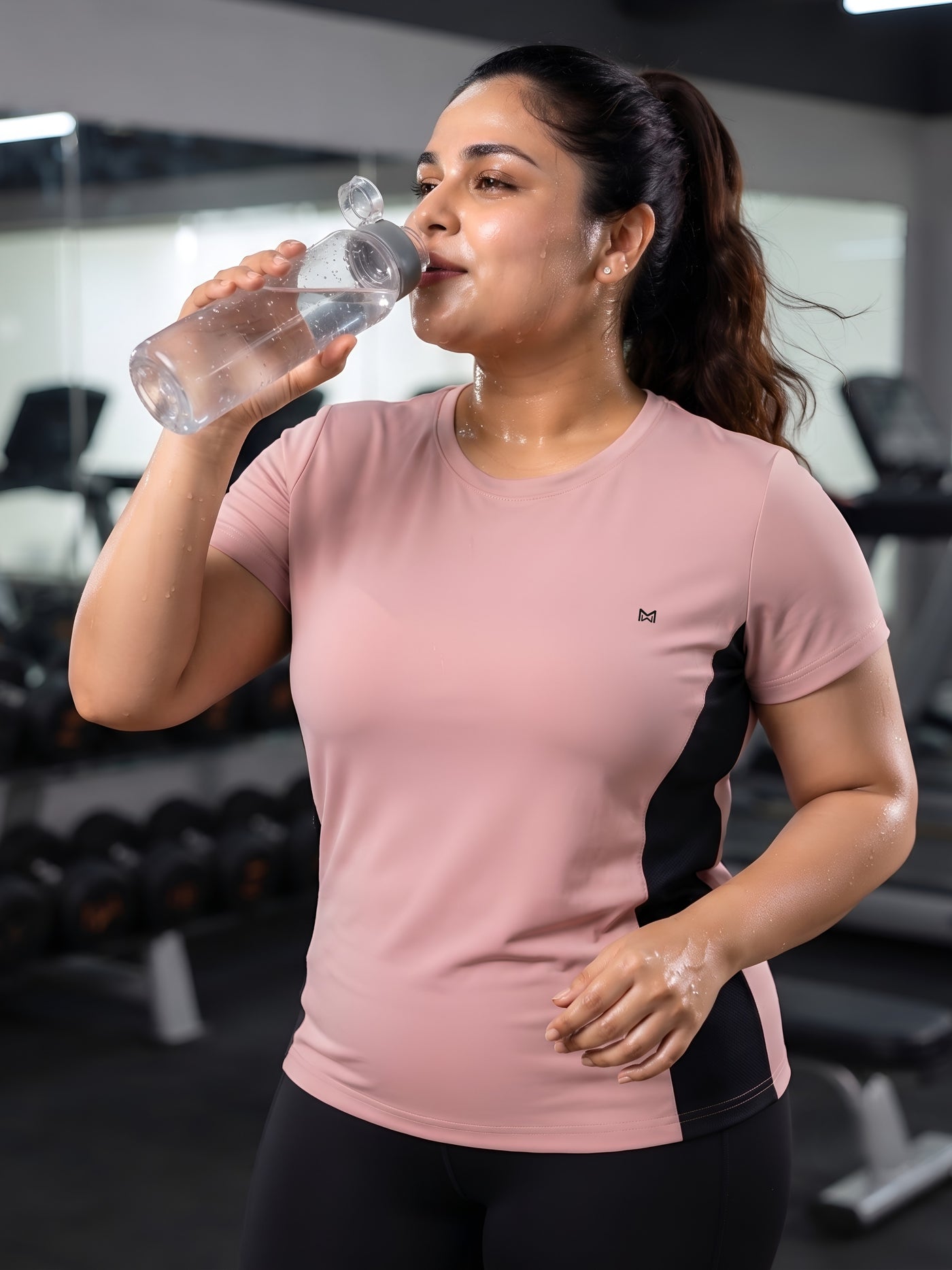 Momentum Series Plus Size Color Blocked Gym Performance Tshirt - Complete the look