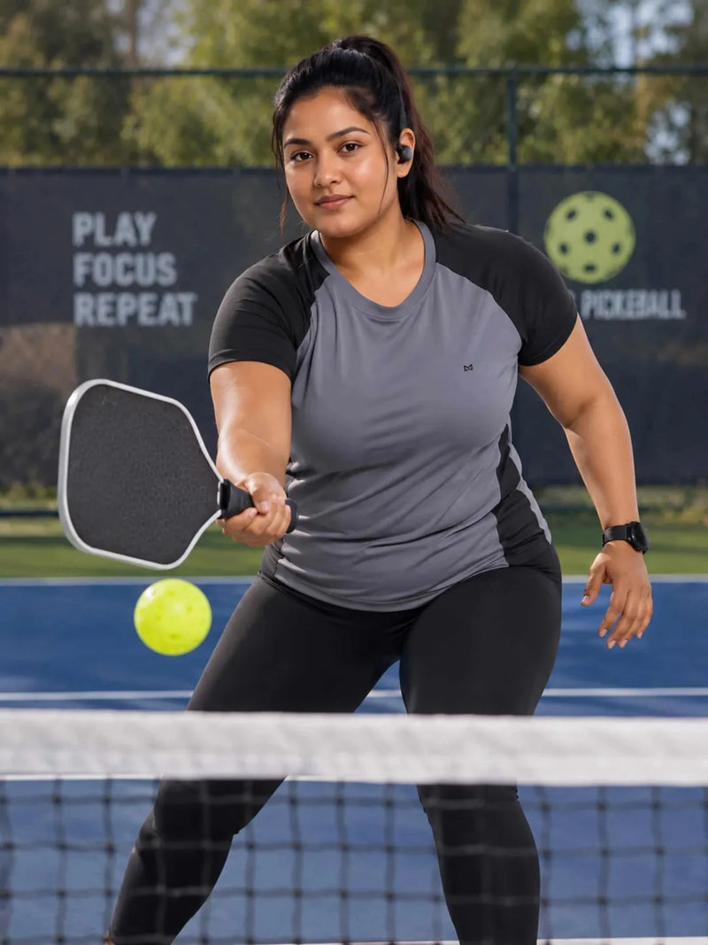 Momentum Series Plus Size Color Blocked Gym Performance Tshirt