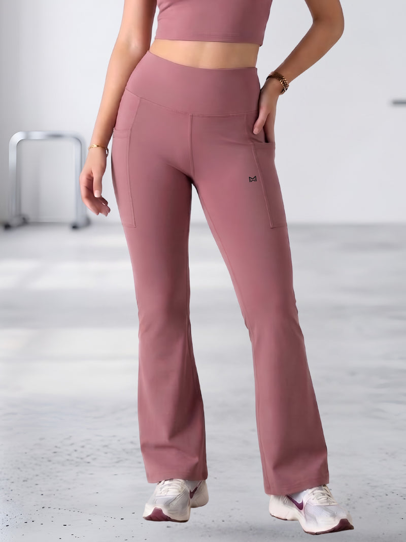 White Moon Ultra Momentum Series Flared Pink High Waist Pants