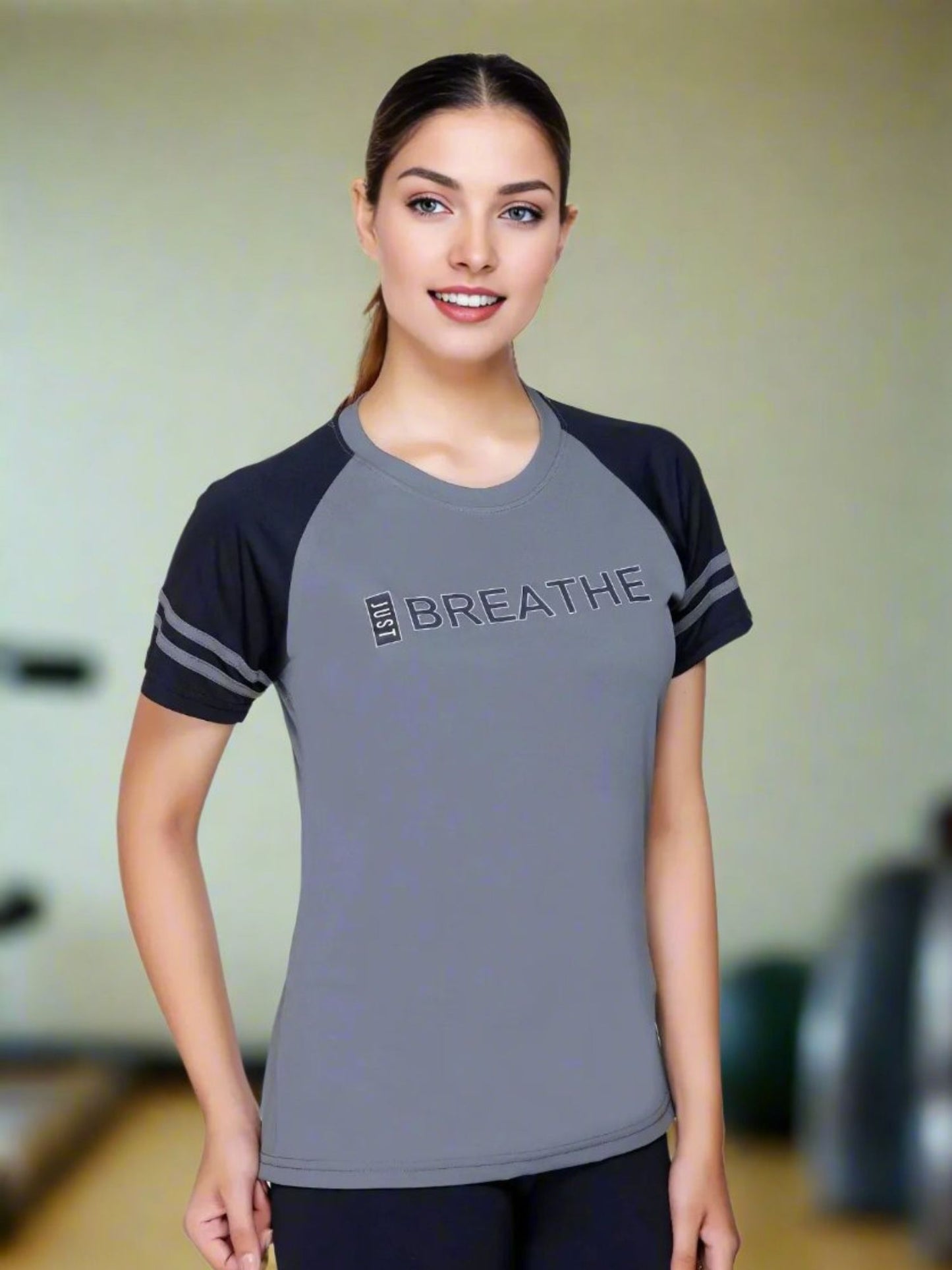 White Moon Women's Dry Fit Polyester T-Shirt (Grey)