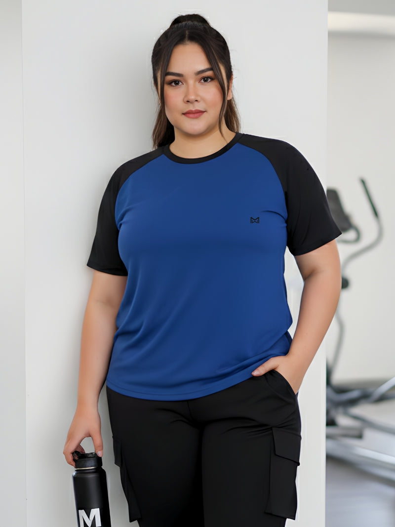 Momentum Series Plus Size Color Blocked Gym Tshirt