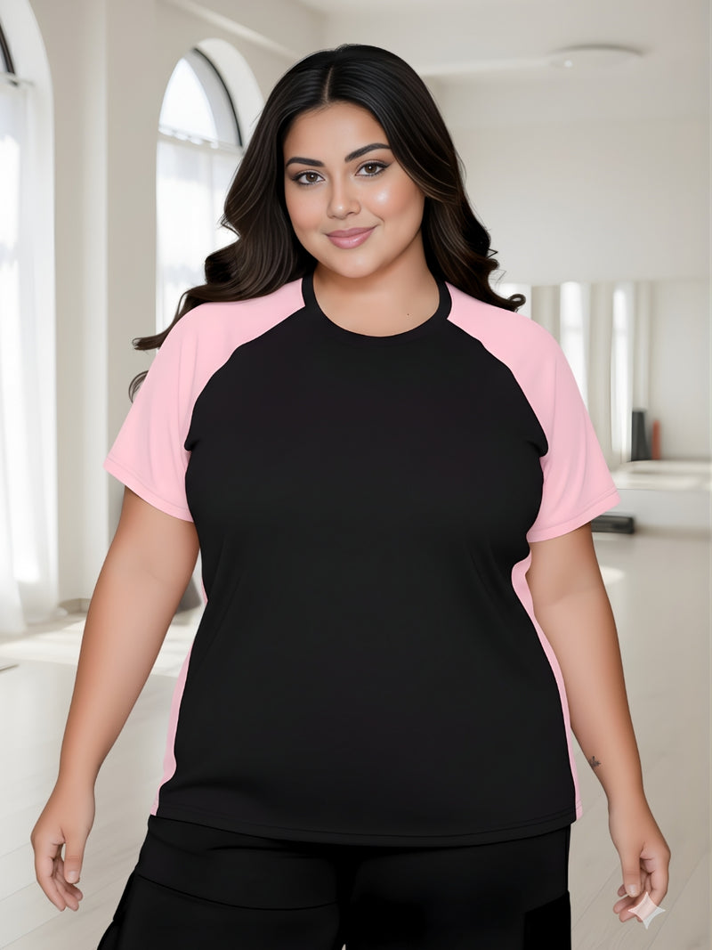 Momentum Series Plus Size Color Blocked Gym Tshirt