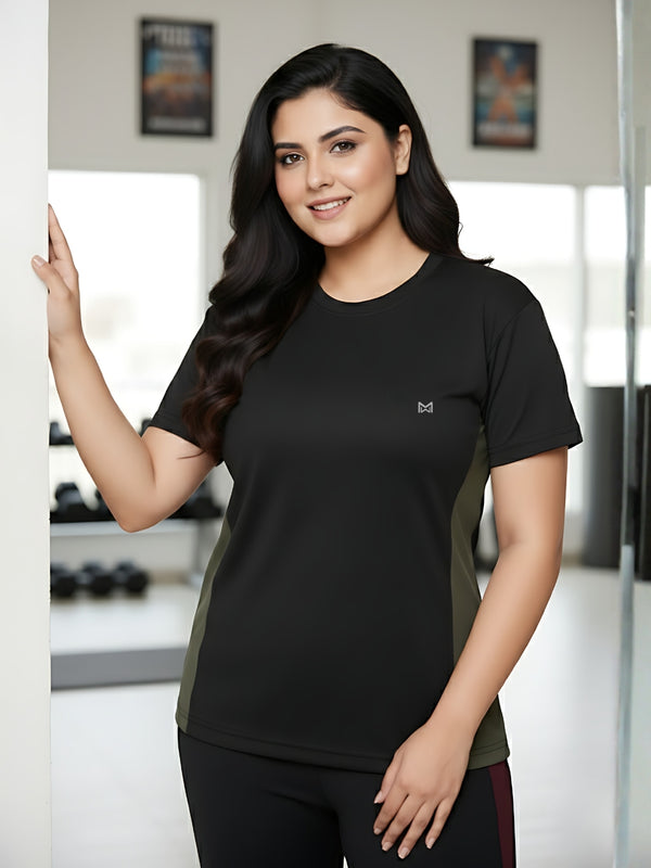 Momentum Series Plus Size Color Blocked Gym Tshirt