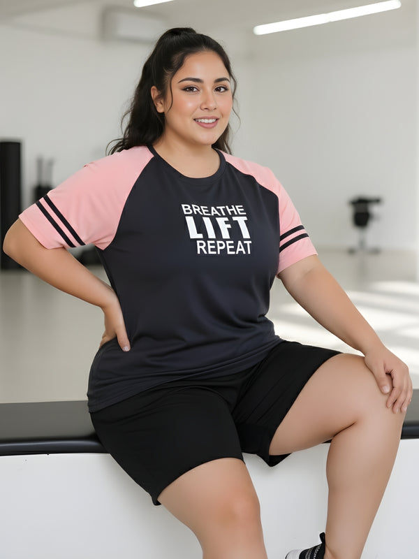 Momentum Series Plus Size Printed Gym Tshirt