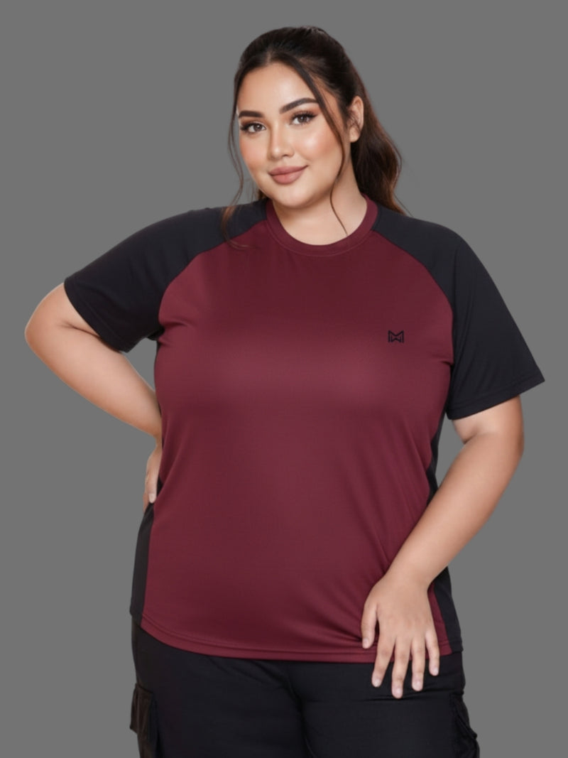 Momentum Series Plus Size Color Blocked Gym Tshirt