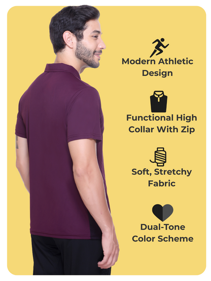 White Moon Gym T Shirt for Men Workout - Running, Dryfit Tshirt for Men (Maroon)
