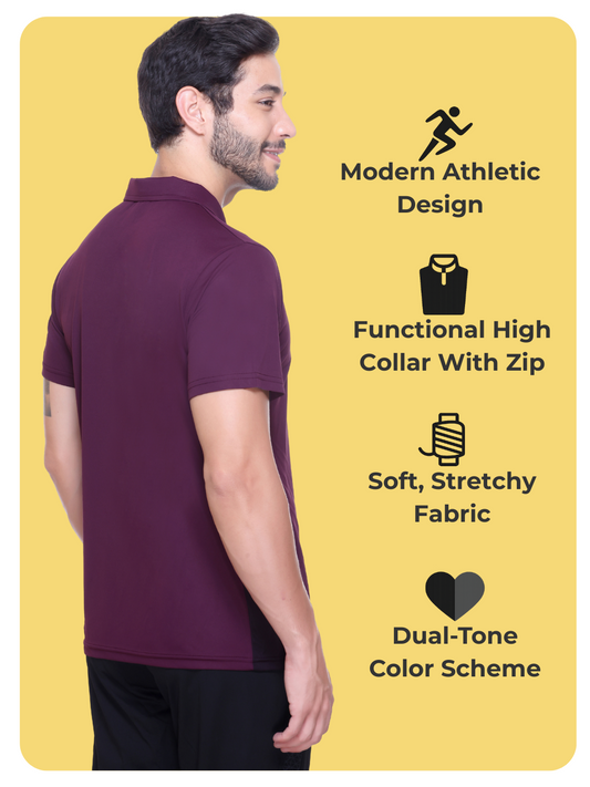 White Moon Gym T Shirt for Men Workout - Running, Dryfit Tshirt for Men (Maroon)