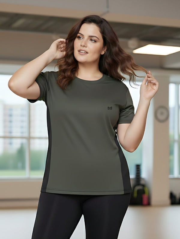Momentum Series Plus Size Color Blocked Gym Tshirt