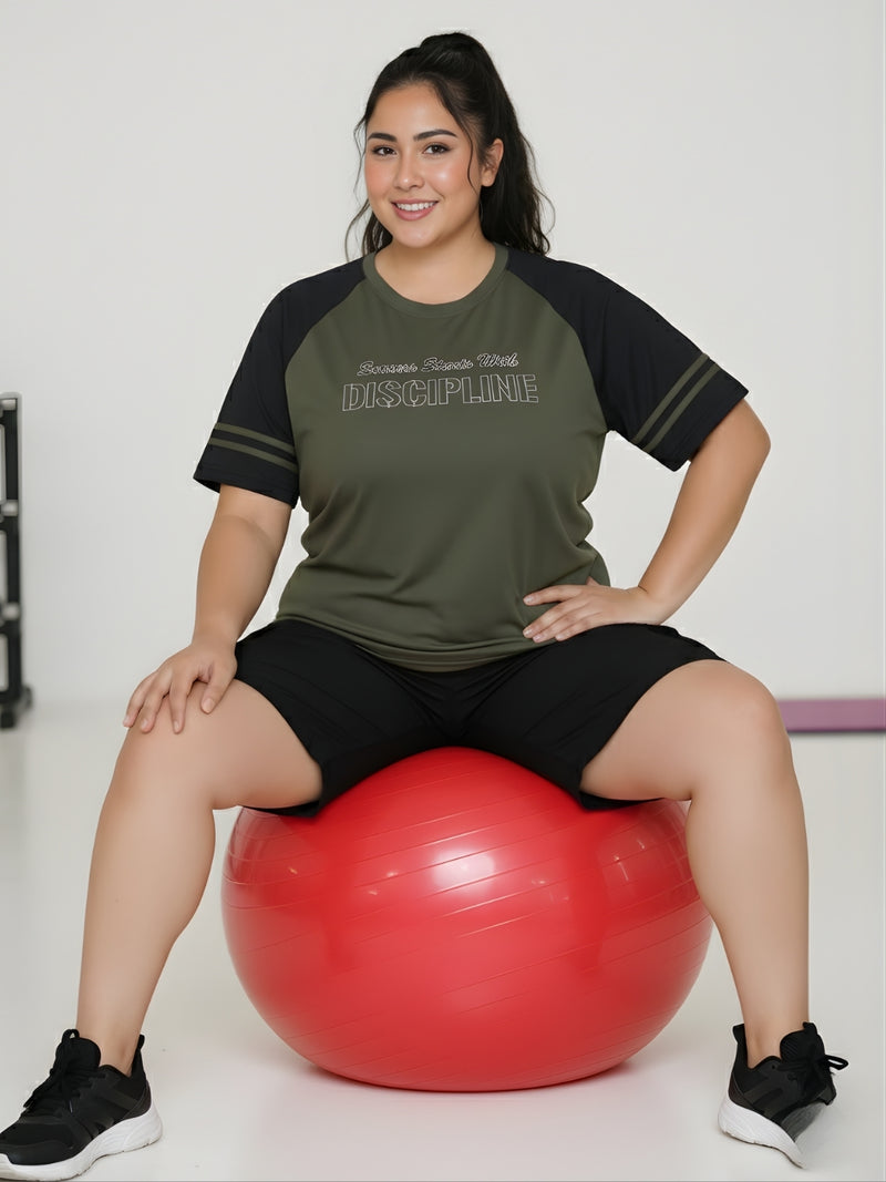 Momentum Series Plus Size Printed Gym Tshirt