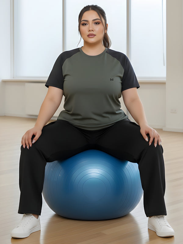 Momentum Series Plus Size Color Blocked Gym Tshirt