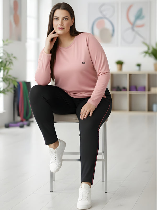 Momentum Series Plus Size Full Sleeves Color Blocked Gym Tshirt