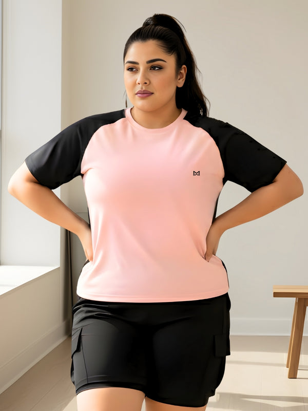 Momentum Series Plus Size Color Blocked Gym Tshirt