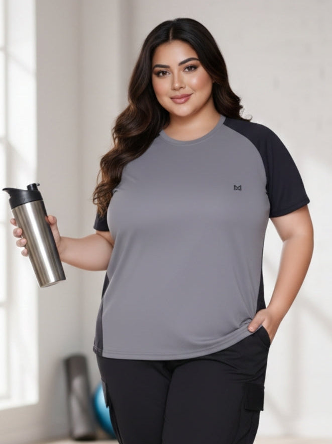 Momentum Series Plus Size Color Blocked Gym Tshirt