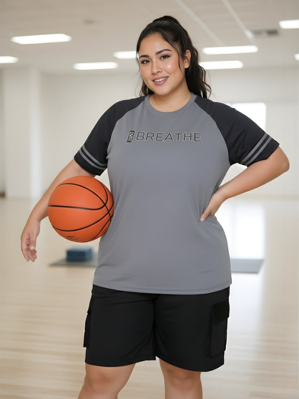 Momentum Series Plus Size Printed Gym Tshirt