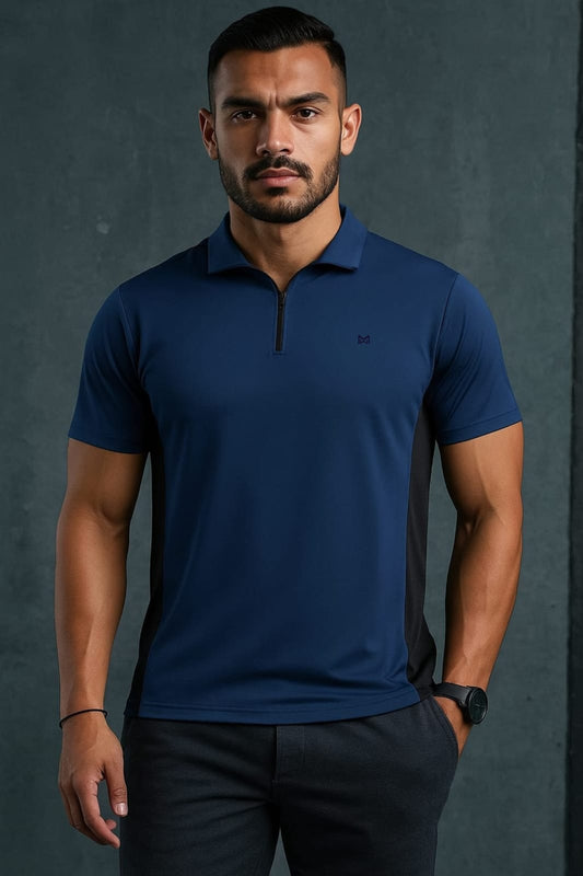 White Moon Gym T Shirt for Men Workout - Running, Dryfit Tshirt for Men (Airforce)