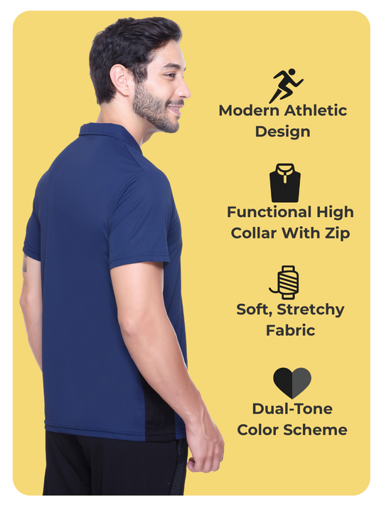 White Moon Gym T Shirt for Men Workout - Running, Dryfit Tshirt for Men (Airforce)