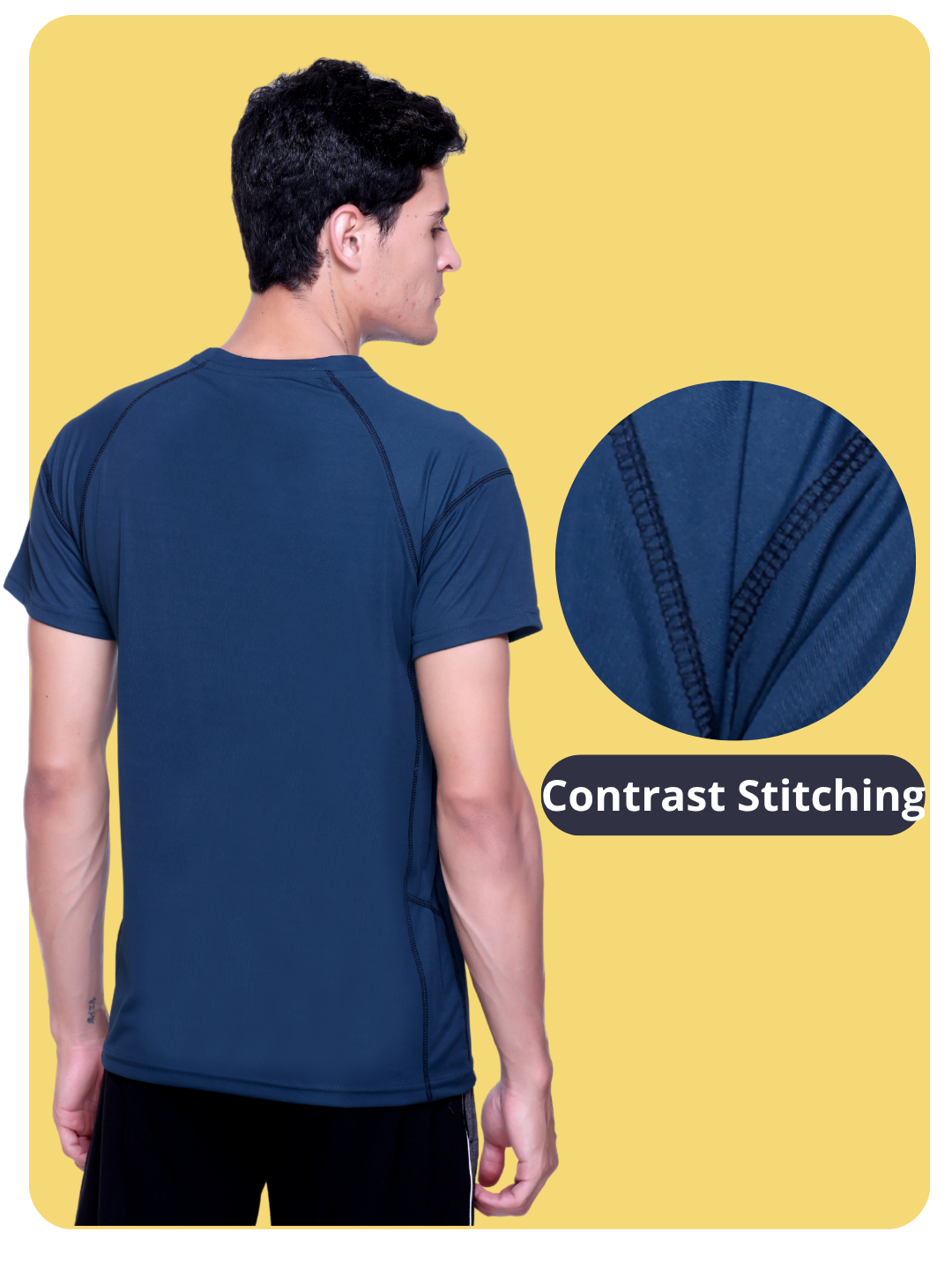White Moon Gym T Shirt for Men Workout (Airforce)