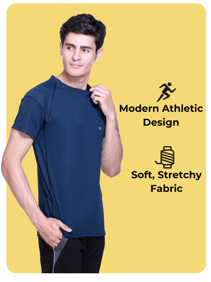 White Moon Gym T Shirt for Men Workout (Airforce)