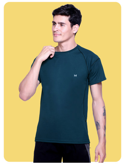White Moon Gym T Shirt for Men Workout (CGreen)