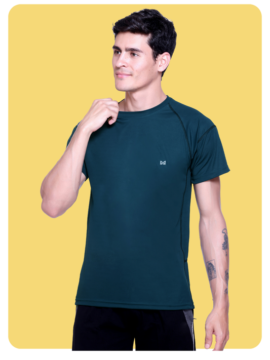 White Moon Gym T Shirt for Men Workout (CGreen)