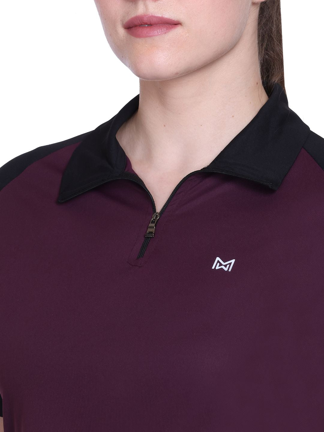 White Moon Women Crop Gym T Shrit/ Top (Maroon)