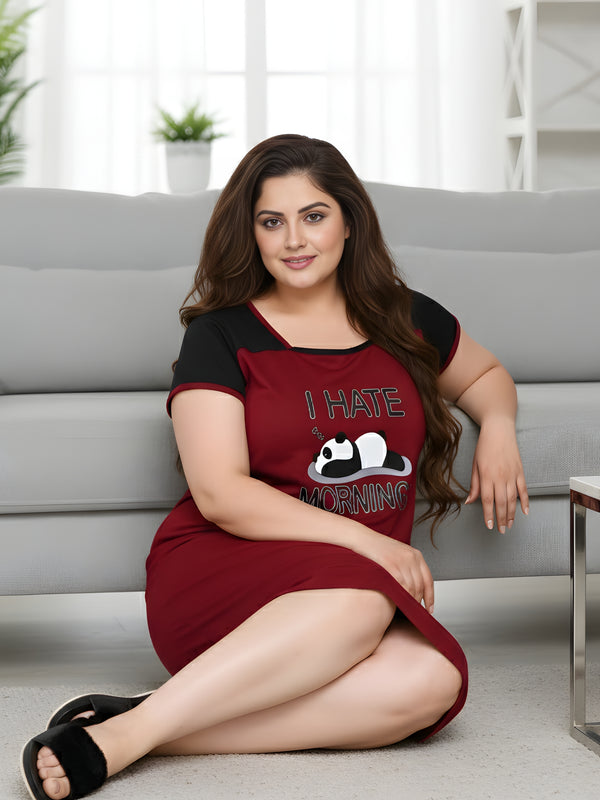 Comfort Night Wear Series Plus Size Printed Night Dress