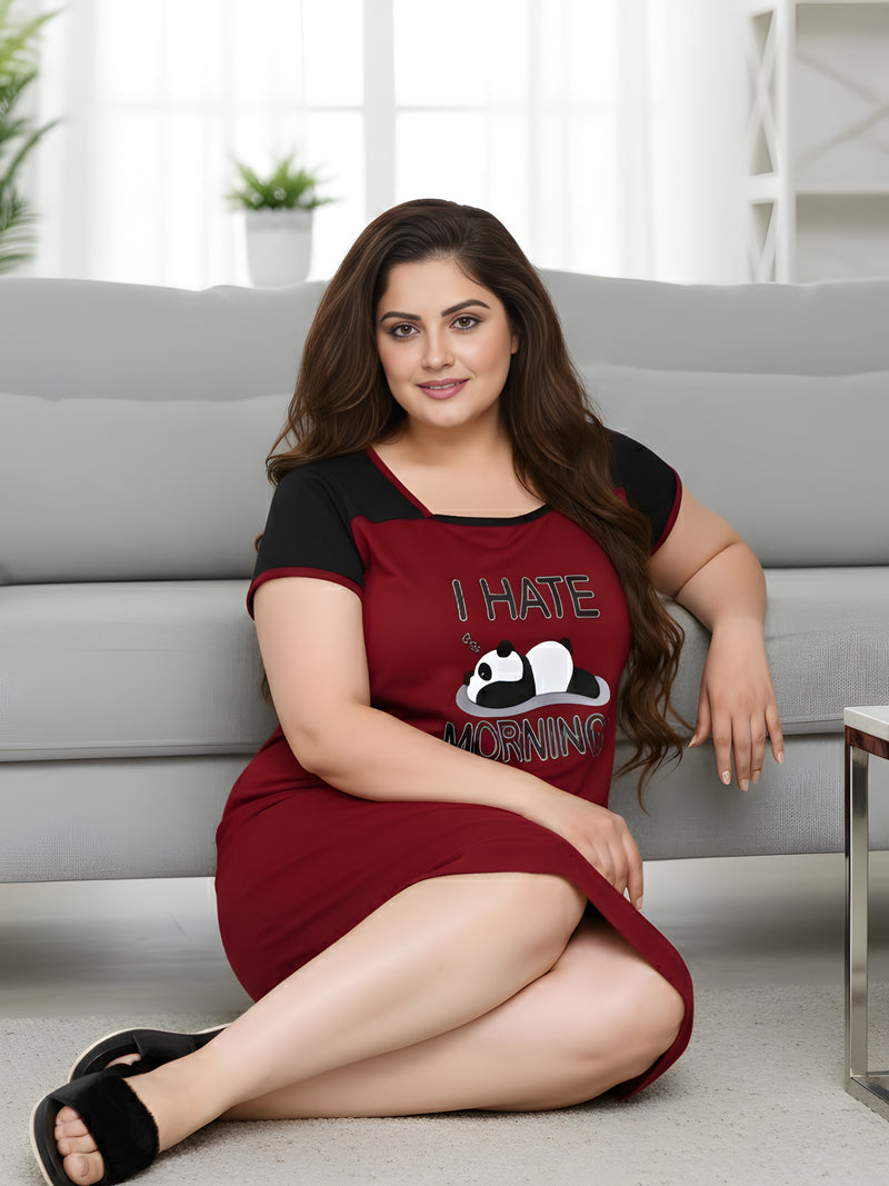 Comfort Night Wear Series Plus Size Printed Night Dress