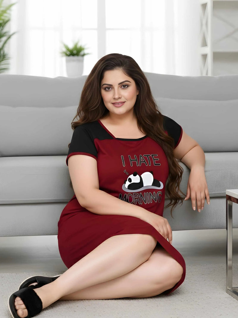 Comfort Night Wear Series Plus Size Printed Night Dress